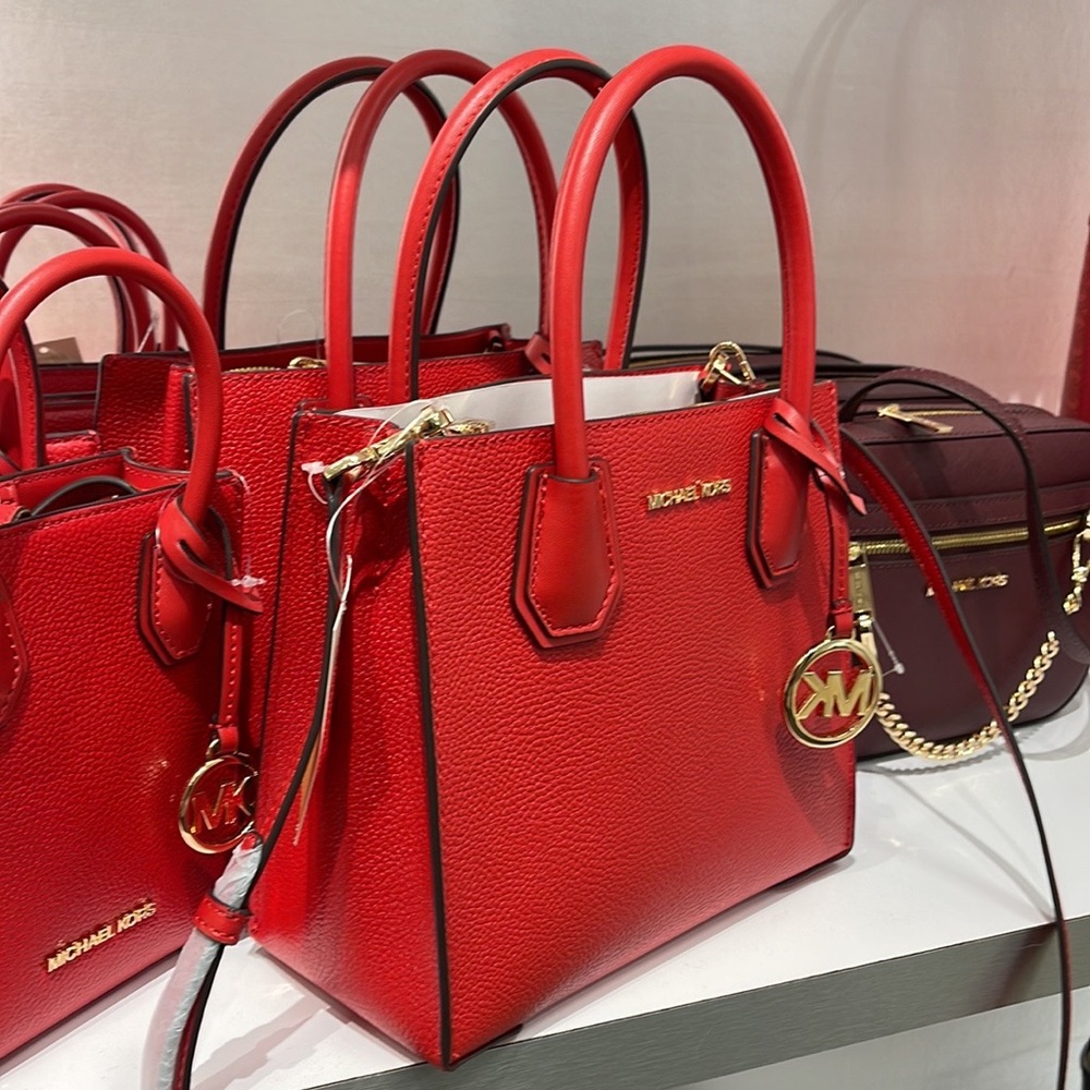 Michael Kors Mercer Medium Leather Messenger 
Flame - Picture 7 of 16